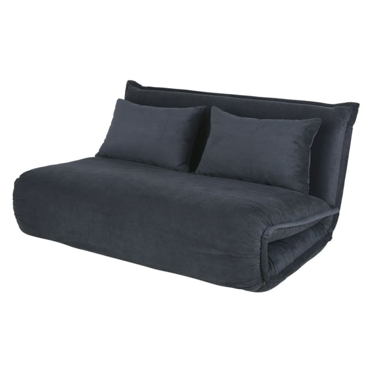 Maisons du Monde Hallen - Sofá clic-clac de 2 plazas de terciopelo acanalado gris Rebajas baratas