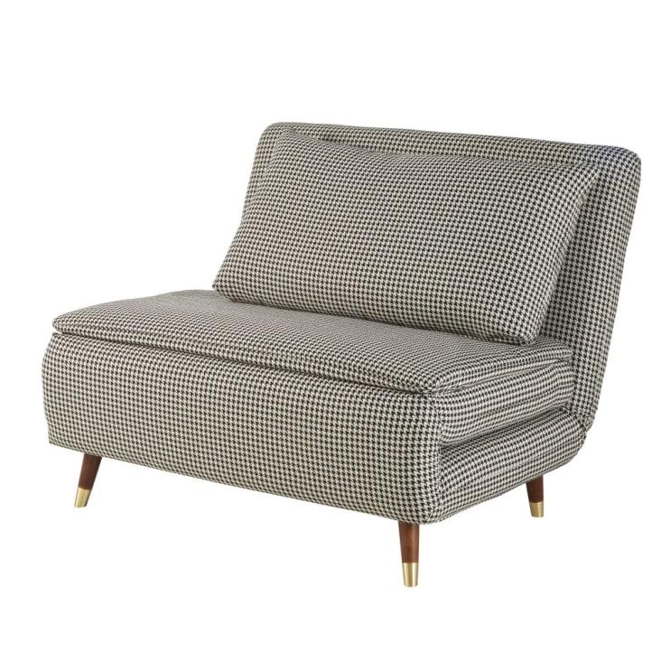 Maisons du Monde Nio - Sofá cama de 1 plaza con estampado de pata de gallo Rebajas de fábrica