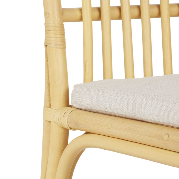 Maisons du Monde Paula - Silla de ratán con cojín color crudo Ventas relámpago
