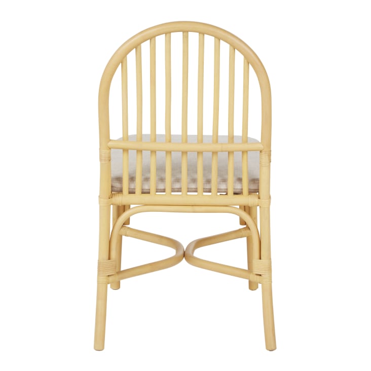Maisons du Monde Paula - Silla de ratán con cojín color crudo Ventas relámpago