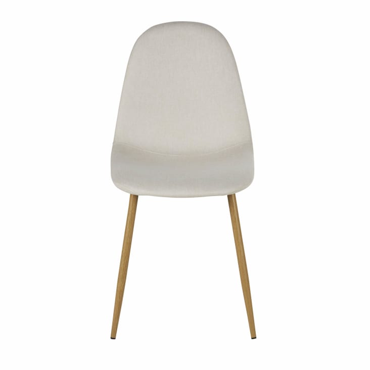 Maisons du Monde Clyde - Silla de tela reciclada beige con patas de acero efecto roble Descuento