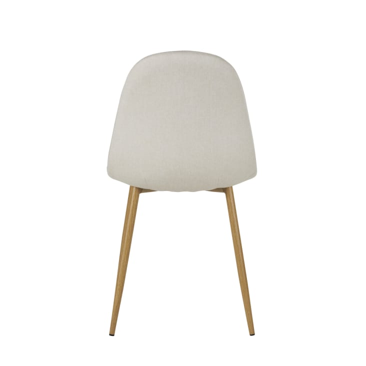 Maisons du Monde Clyde - Silla de tela reciclada beige con patas de acero efecto roble Descuento