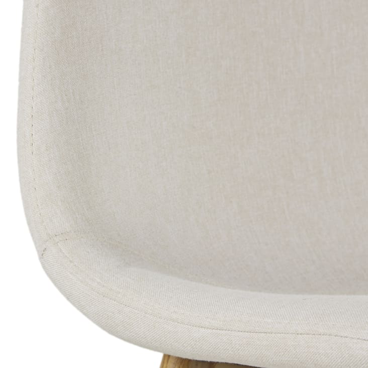 Maisons du Monde Clyde - Silla de tela reciclada beige con patas de acero efecto roble Descuento