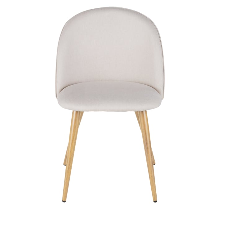 Maisons du Monde Mauricette - Silla de comedor de acero y tela beige reciclada Tienda