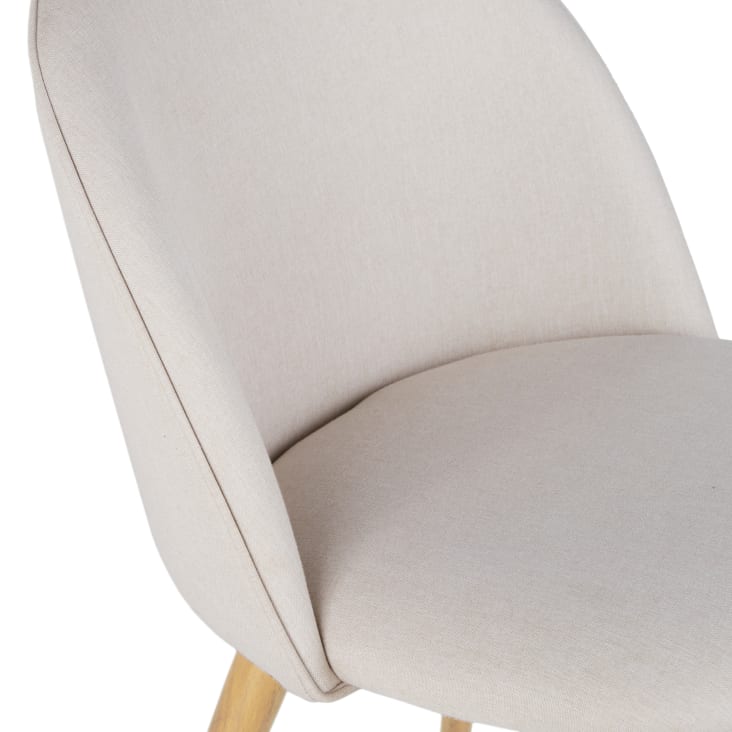 Maisons du Monde Mauricette - Silla de comedor de acero y tela beige reciclada Tienda