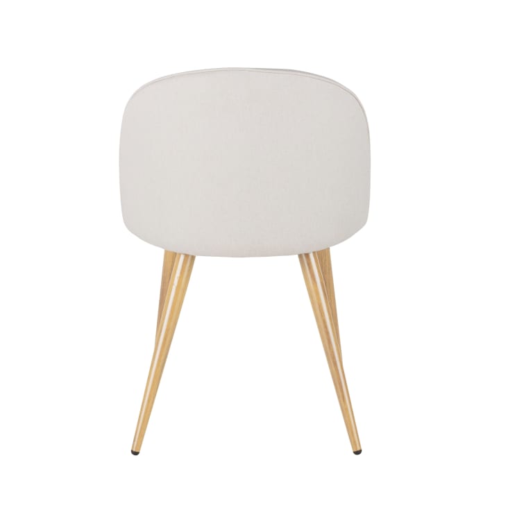 Maisons du Monde Mauricette - Silla de comedor de acero y tela beige reciclada Tienda