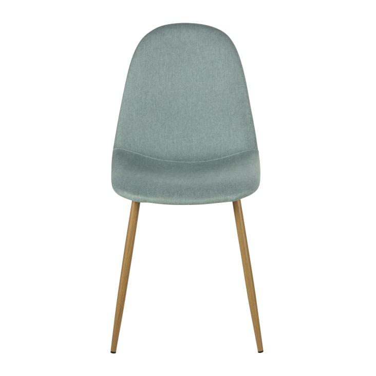 Maisons du Monde Clyde - Silla de tela reciclada verde agua con patas de acero efecto roble Liquidación
