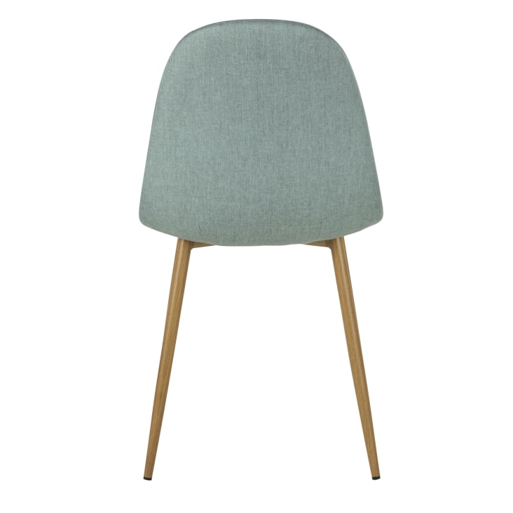 Maisons du Monde Clyde - Silla de tela reciclada verde agua con patas de acero efecto roble Liquidación