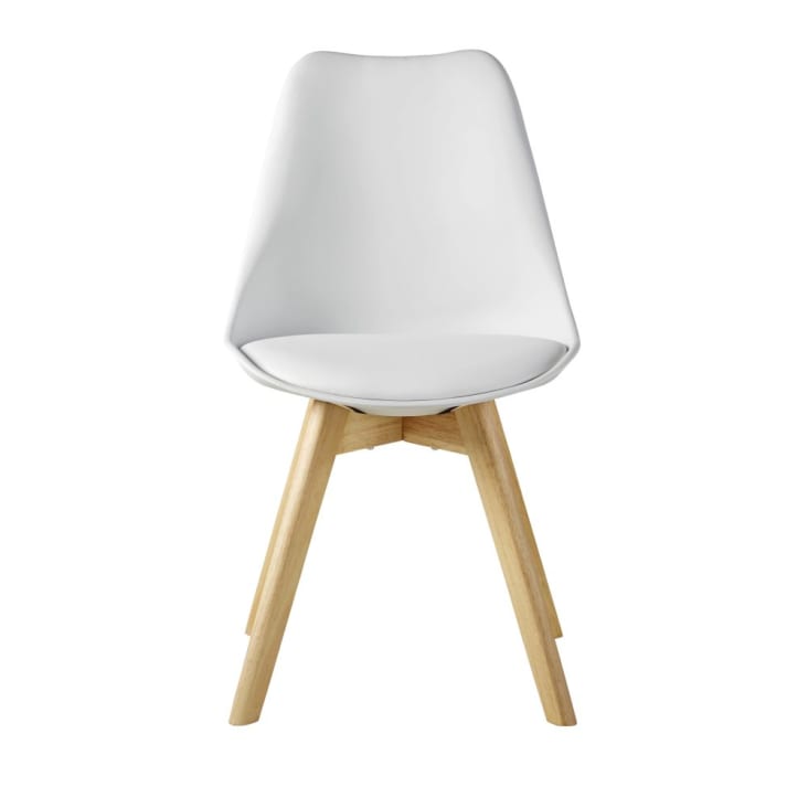 Maisons du Monde Ice - Silla de estilo escandinavo de polipropileno blanco brillante y haya Mejor oferta