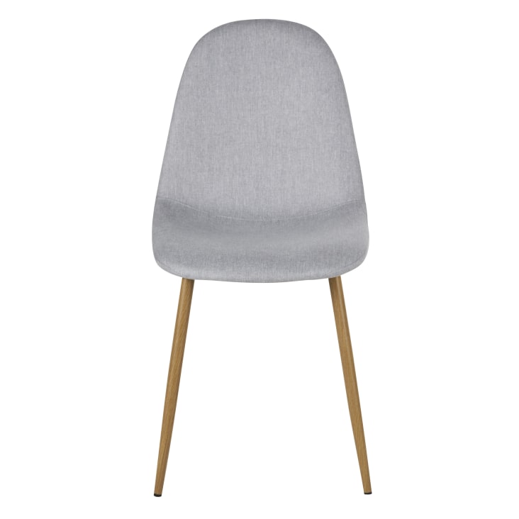 Maisons du Monde Clyde - Silla de tela reciclada gris claro con patas de acero efecto roble Rebajas online