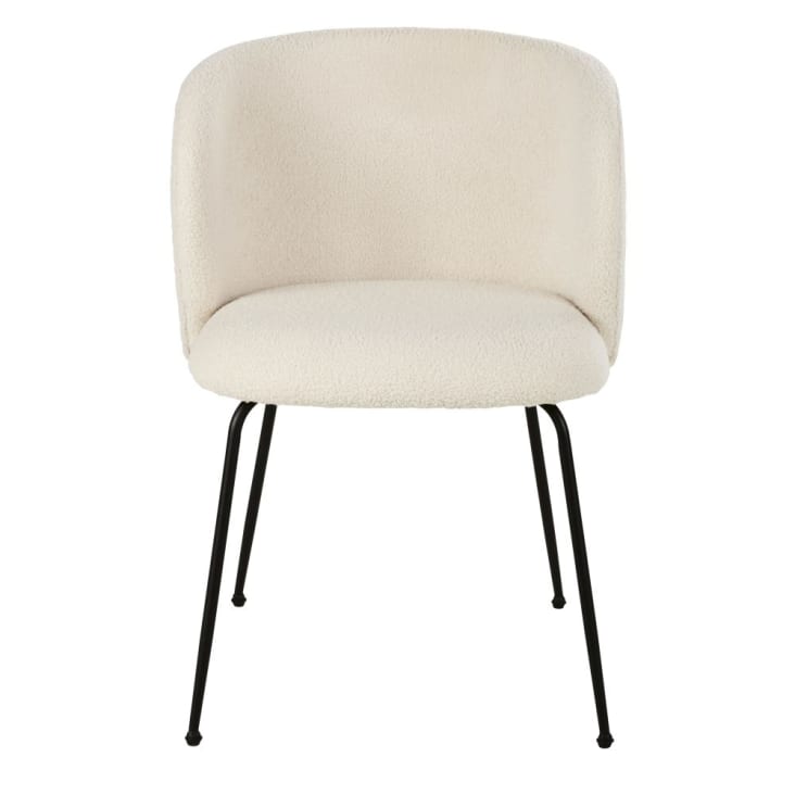 Maisons du Monde Kate - Silla de rizo de color crudo y acero negro Rebajas top