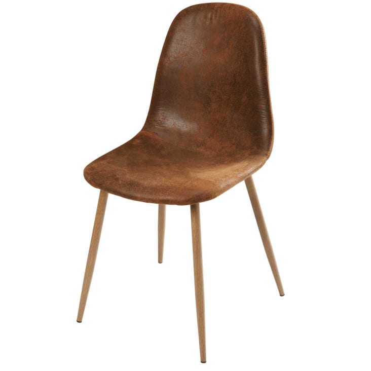 Maisons du Monde Clyde - Silla escandinava de antelina marrón envejecido