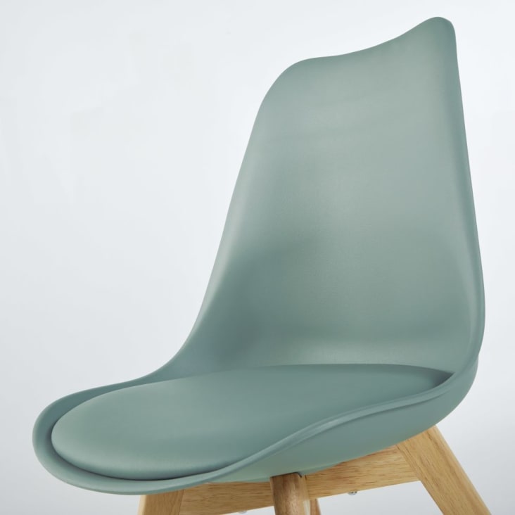 Maisons du Monde Ice - Silla de estilo escandinavo de polipropileno verde salvia y haya Oferta especial