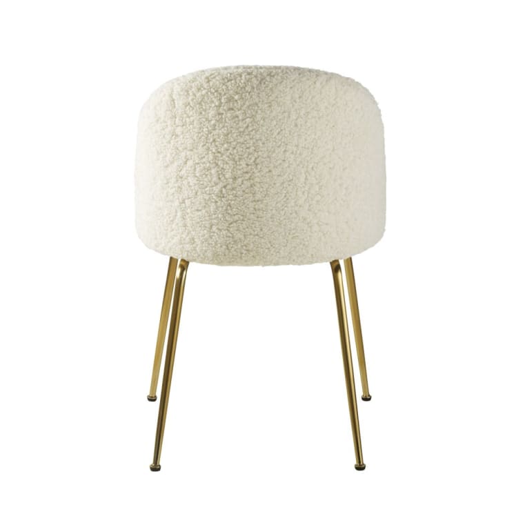 Maisons du Monde Ginette - Silla de rizo blanco y acero cromado dorado Envío gratis