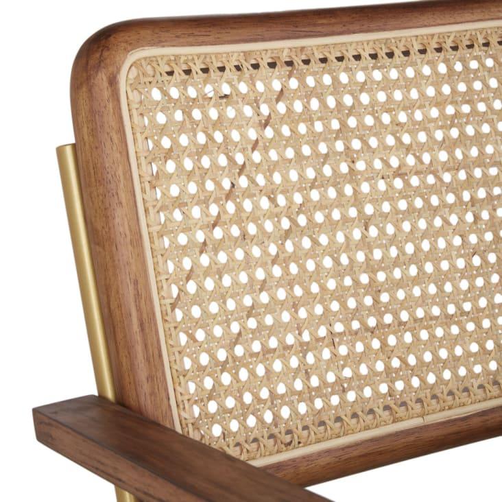 Maisons du Monde Rosalie - Sillón de comedor de rejilla de ratán y terciopelo en naranja ardilla Últimos 3 días