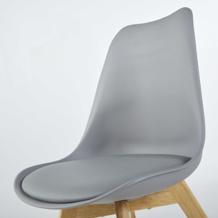 Maisons du Monde Ice - Silla de estilo escandinavo gris acero y haya Precio de fábrica