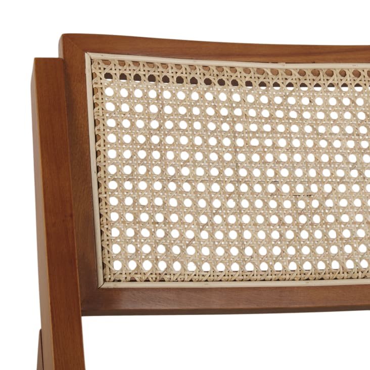 Maisons du Monde Ayame - Silla plegable de madera de haya y rejilla de mimbre Oferta especial de fábrica