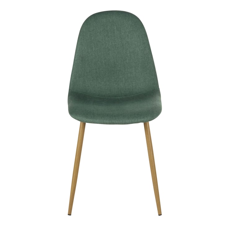 Maisons du Monde Clyde - Silla de tela reciclada verde oscuro con patas de acero efecto roble Promoción trimestral