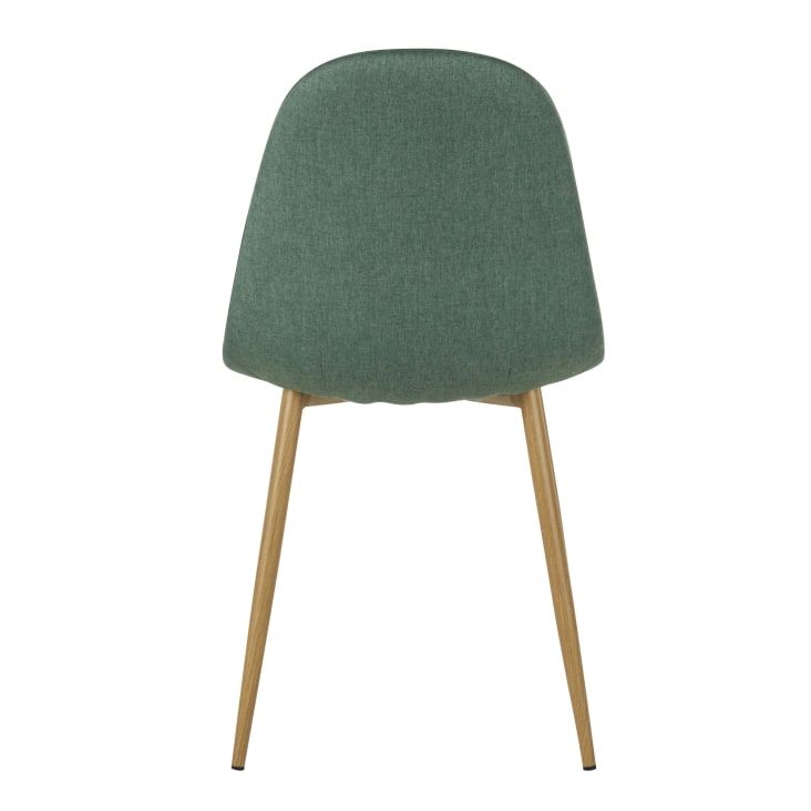 Maisons du Monde Clyde - Silla de tela reciclada verde oscuro con patas de acero efecto roble Promoción trimestral