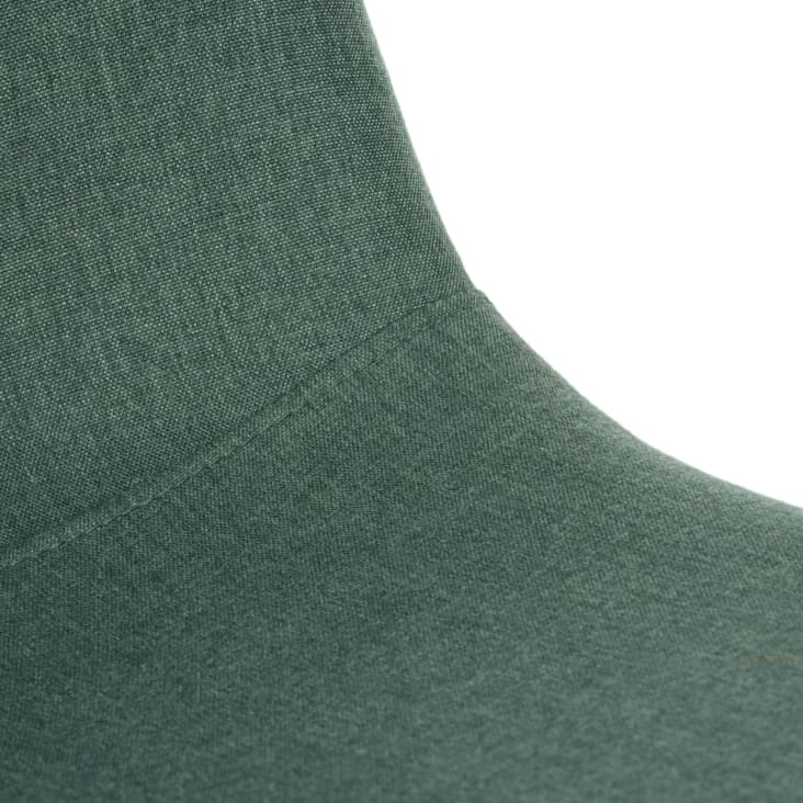 Maisons du Monde Clyde - Silla de tela reciclada verde oscuro con patas de acero efecto roble Promoción trimestral