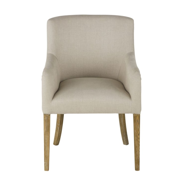 Maisons du Monde Diane - Sillón de comedor de lino beige cordel Solo queda un día
