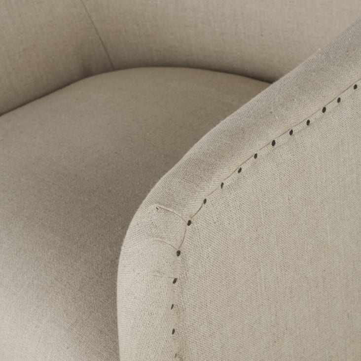 Maisons du Monde Diane - Sillón de comedor de lino beige cordel Solo queda un día