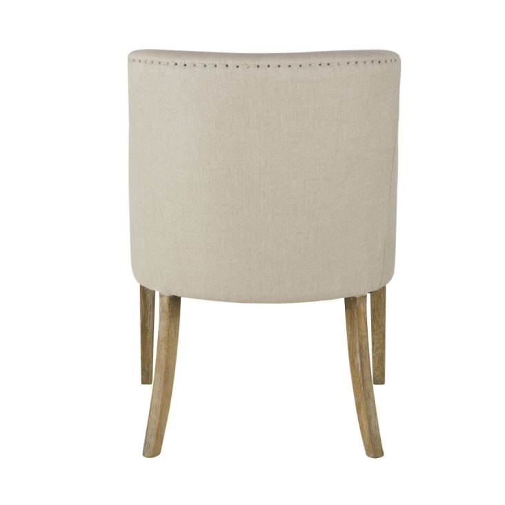 Maisons du Monde Diane - Sillón de comedor de lino beige cordel Solo queda un día
