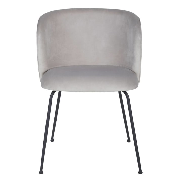 Maisons du Monde Kate - Silla de terciopelo "grège" y acero negro Grandes descuentos