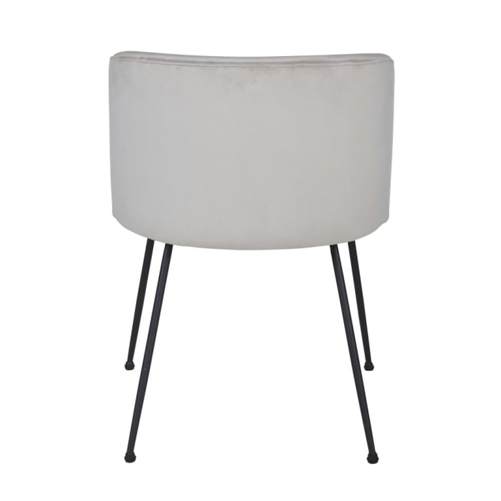 Maisons du Monde Kate - Silla de terciopelo "grège" y acero negro Grandes descuentos
