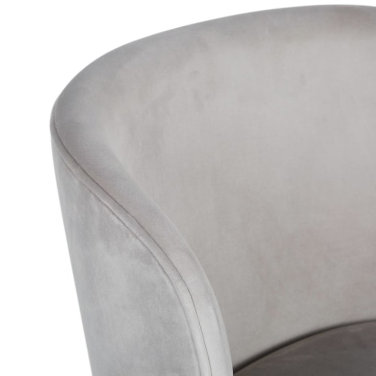 Maisons du Monde Kate - Silla de terciopelo "grège" y acero negro Grandes descuentos