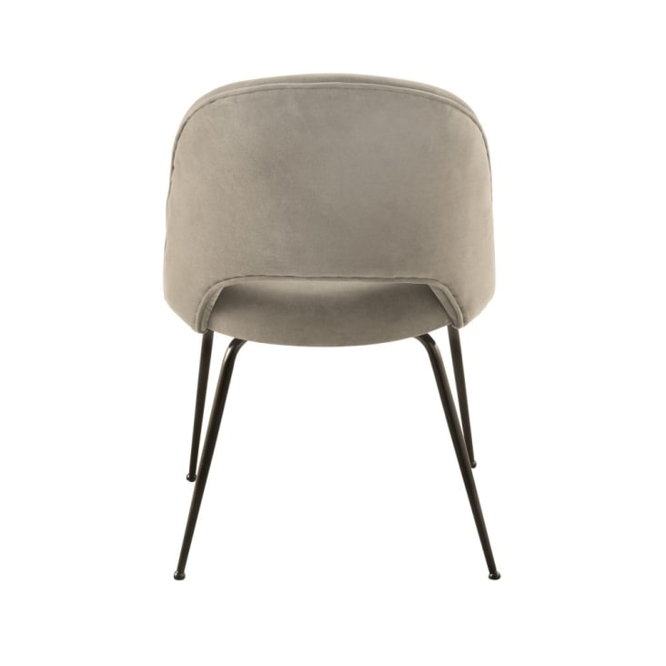 Maisons du Monde Isys - Silla de terciopelo de algodón beige capuchino y acero negro Liquidación