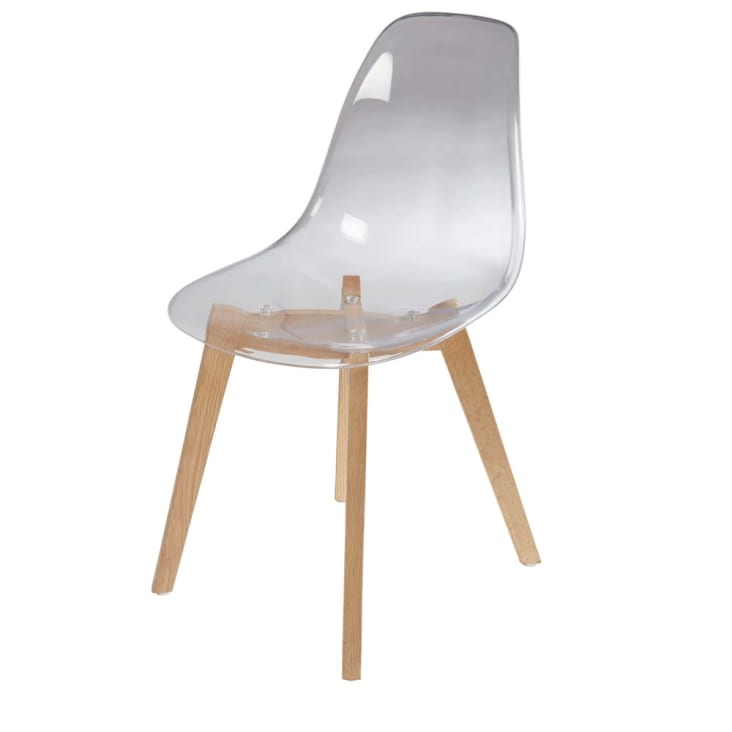 Maisons du Monde Ice - Silla escandinava transparente con roble Tienda de fábrica