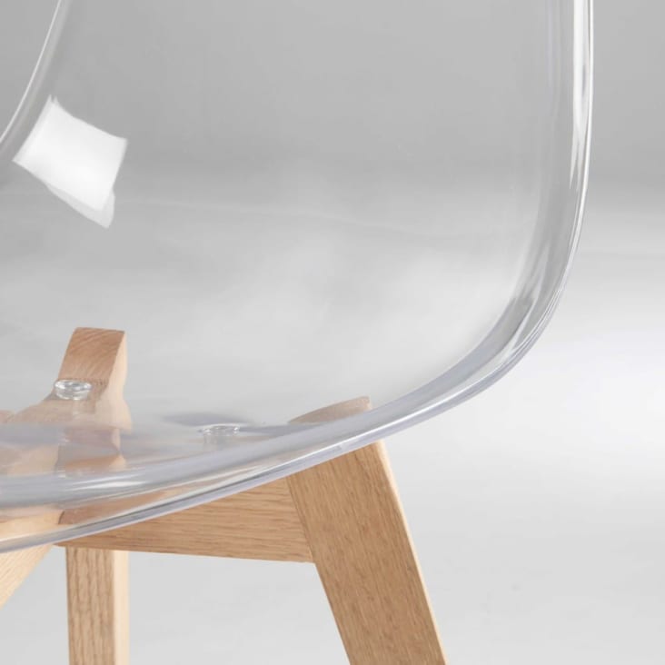 Maisons du Monde Ice - Silla escandinava transparente con roble Tienda de fábrica