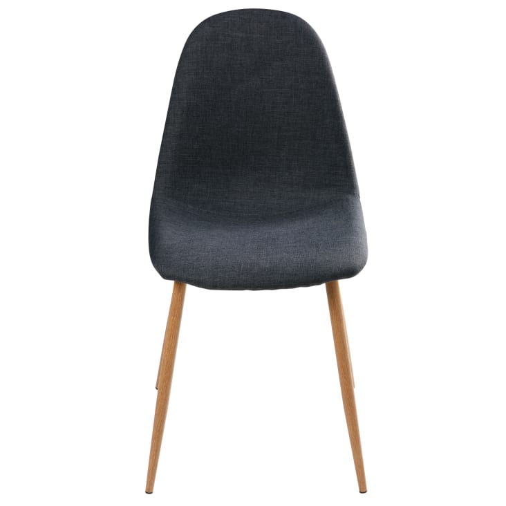 Maisons du Monde Clyde - Silla escandinava gris antracita y metal imitación a roble Limitado a 3 días