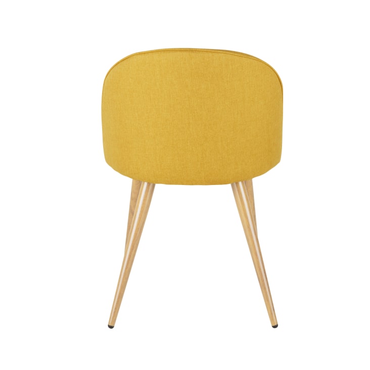 Maisons du Monde Mauricette - Silla de comedor vintage de acero y tela reciclada color ocre Ahorra y exporta