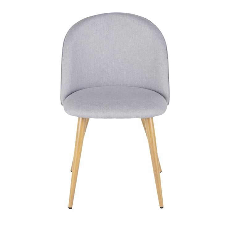 Maisons du Monde Mauricette - Silla de comedor de tela gris claro reciclada Precios de Black Friday