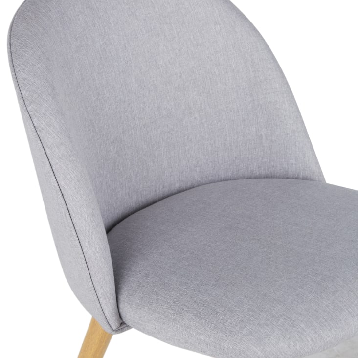Maisons du Monde Mauricette - Silla de comedor de tela gris claro reciclada Precios de Black Friday