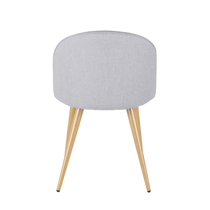 Maisons du Monde Mauricette - Silla de comedor de tela gris claro reciclada Precios de Black Friday