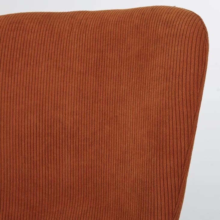 Maisons du Monde Mira - Silla de terciopelo acanalado naranja y acero negro En oferta