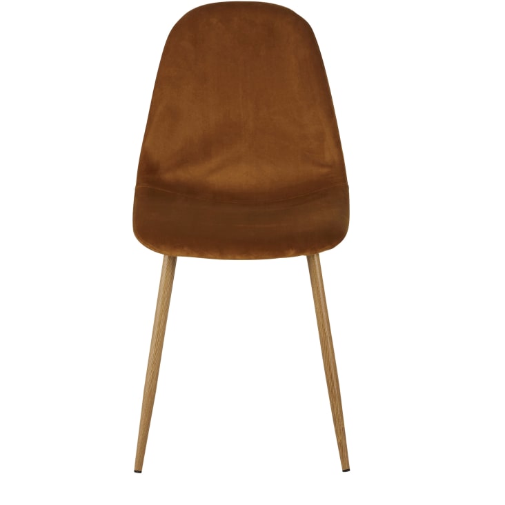 Maisons du Monde Clyde - Silla de terciopelo reciclado color caramelo con patas de acero efecto roble Libre de impuestos
