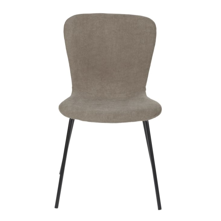 Maisons du Monde Mira - Silla de terciopelo acanalado reciclado beige cappuccino Descuentos del mes