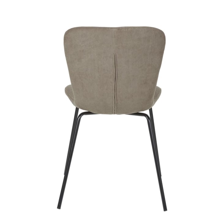Maisons du Monde Mira - Silla de terciopelo acanalado reciclado beige cappuccino Descuentos del mes
