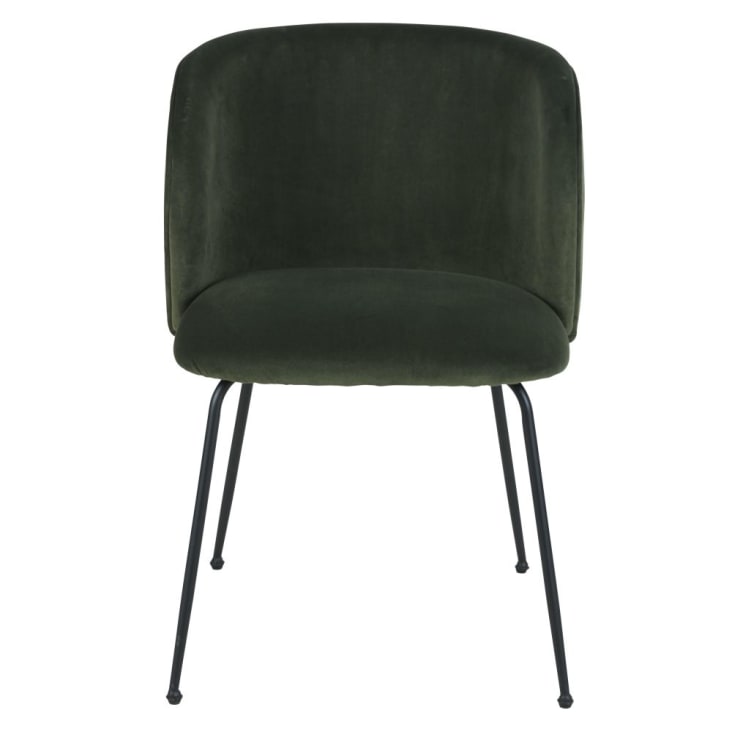 Maisons du Monde Kate - Silla de terciopelo verde caqui y acero negro Última moda