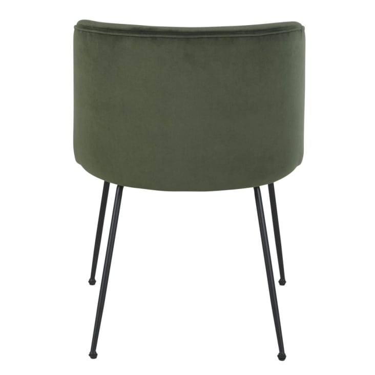 Maisons du Monde Kate - Silla de terciopelo verde caqui y acero negro Última moda