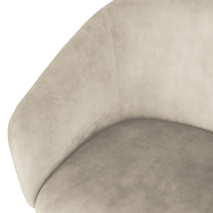 Maisons du Monde Kyss - Silla de terciopelo beige capuchino con reposabrazos Descuento por venta flash
