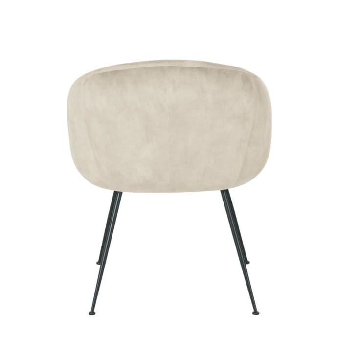 Maisons du Monde Kyss - Silla de terciopelo beige capuchino con reposabrazos Descuento por venta flash