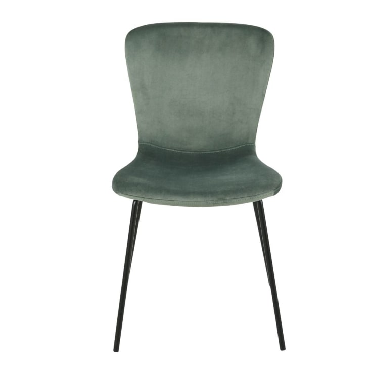 Maisons du Monde Mira - Silla de terciopelo azul verdoso Ofertas de temporada