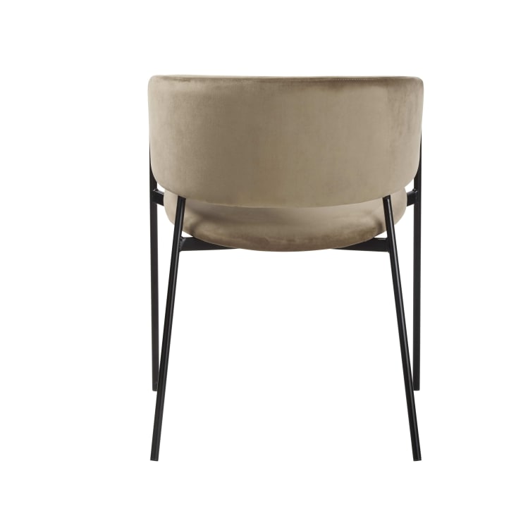 Maisons du Monde Hug - Silla de terciopelo beige capuchino con reposabrazos Ofertas especiales