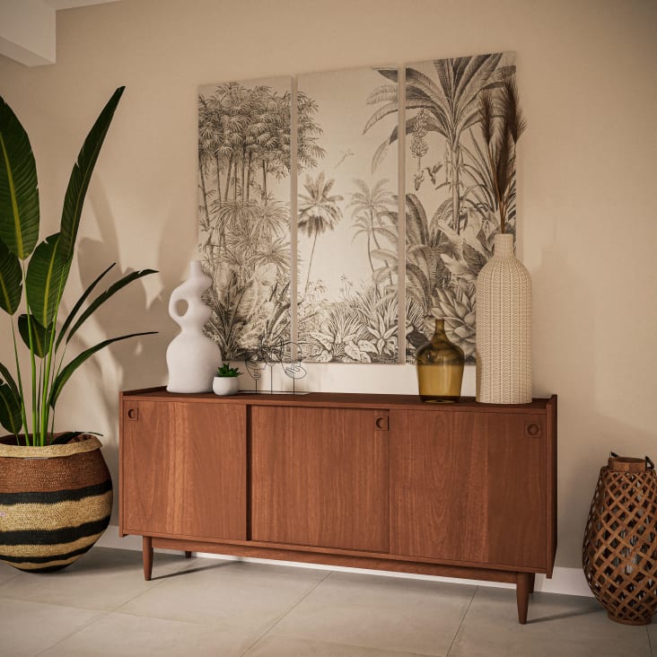 Maisons du Monde Griffith - Aparador bajo vintage con 3 puertas en marrón Precio ultrabajo