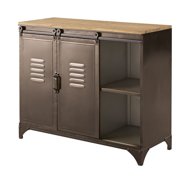 Maisons du Monde Wayne - Aparador de 2 puertas de metal y abeto Devoluciones gratuitas